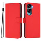For Honor 90 Lite / X50i Skin Feel Solid Color Leather Phone Case with Lanyard(Red) - 2