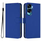 For Honor 90 Lite / X50i Skin Feel Solid Color Leather Phone Case with Lanyard(Dark Blue) - 2