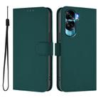 For Honor 90 Lite / X50i Skin Feel Solid Color Leather Phone Case with Lanyard(Dark Green) - 2
