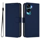 For Honor 90 Lite / X50i Skin Feel Solid Color Leather Phone Case with Lanyard(Navy Blue) - 2