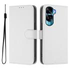 For Honor 90 Lite / X50i Skin Feel Solid Color Leather Phone Case with Lanyard(White) - 2