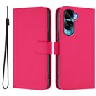 For Honor 90 Lite / X50i Skin Feel Solid Color Leather Phone Case with Lanyard(Rose Red) - 2