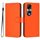 For Honor 90 Pro Skin Feel Solid Color Leather Phone Case with Lanyard(Orange) - 2