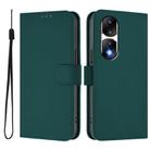 For Honor 90 Pro Skin Feel Solid Color Leather Phone Case with Lanyard(Dark Green) - 2