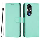 For Honor 90 Pro Skin Feel Solid Color Leather Phone Case with Lanyard(Mint Green) - 2