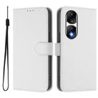 For Honor 90 Pro Skin Feel Solid Color Leather Phone Case with Lanyard(White) - 2