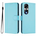 For Honor 90 Pro Skin Feel Solid Color Leather Phone Case with Lanyard(Sky Blue) - 2