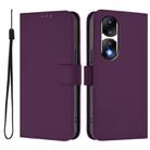 For Honor 90 Pro Skin Feel Solid Color Leather Phone Case with Lanyard(Violet) - 2