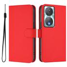 For Honor 90 Smart / X7b 5G / 4G Skin Feel Solid Color Leather Phone Case with Lanyard(Red) - 2