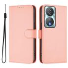 For Honor 90 Smart / X7b 5G / 4G Skin Feel Solid Color Leather Phone Case with Lanyard(Pink) - 2