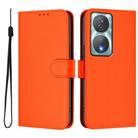 For Honor 90 Smart / X7b 5G / 4G Skin Feel Solid Color Leather Phone Case with Lanyard(Orange) - 2