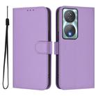 For Honor 90 Smart / X7b 5G / 4G Skin Feel Solid Color Leather Phone Case with Lanyard(Lavender Purple) - 2