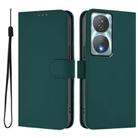 For Honor 90 Smart / X7b 5G / 4G Skin Feel Solid Color Leather Phone Case with Lanyard(Dark Green) - 2