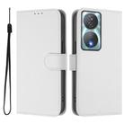For Honor 90 Smart / X7b 5G / 4G Skin Feel Solid Color Leather Phone Case with Lanyard(White) - 2