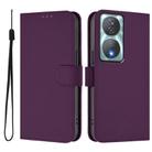 For Honor 90 Smart / X7b 5G / 4G Skin Feel Solid Color Leather Phone Case with Lanyard(Violet) - 2