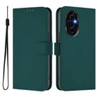 For Honor 200 Skin Feel Solid Color Leather Phone Case with Lanyard(Dark Green) - 2