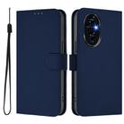 For Honor 200 Skin Feel Solid Color Leather Phone Case with Lanyard(Navy Blue) - 2