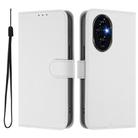 For Honor 200 Skin Feel Solid Color Leather Phone Case with Lanyard(White) - 2