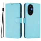 For Honor 200 Skin Feel Solid Color Leather Phone Case with Lanyard(Sky Blue) - 2