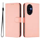 For Honor 200 Pro Skin Feel Solid Color Leather Phone Case with Lanyard(Pink) - 2