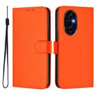 For Honor 200 Pro Skin Feel Solid Color Leather Phone Case with Lanyard(Orange) - 2
