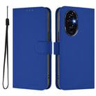 For Honor 200 Pro Skin Feel Solid Color Leather Phone Case with Lanyard(Dark Blue) - 2
