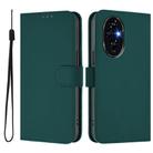 For Honor 200 Pro Skin Feel Solid Color Leather Phone Case with Lanyard(Dark Green) - 2