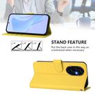 For Honor 200 Pro Skin Feel Solid Color Leather Phone Case with Lanyard(Lemon Yellow) - 3