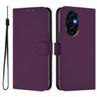 For Honor 200 Pro Skin Feel Solid Color Leather Phone Case with Lanyard(Violet) - 2