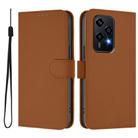 For Honor 200 Lite Global Skin Feel Solid Color Leather Phone Case with Lanyard(Brown) - 2