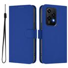 For Honor 200 Lite Global Skin Feel Solid Color Leather Phone Case with Lanyard(Dark Blue) - 2