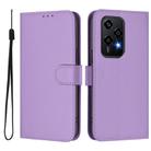 For Honor 200 Lite Global Skin Feel Solid Color Leather Phone Case with Lanyard(Lavender Purple) - 2