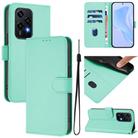 For Honor 200 Lite Global Skin Feel Solid Color Leather Phone Case with Lanyard(Mint Green) - 1