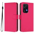 For Honor 200 Lite Global Skin Feel Solid Color Leather Phone Case with Lanyard(Rose Red) - 2
