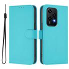 For Honor 200 Lite Global Skin Feel Solid Color Leather Phone Case with Lanyard(Lake Blue) - 2