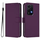 For Honor 200 Lite Global Skin Feel Solid Color Leather Phone Case with Lanyard(Violet) - 2