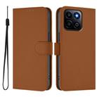 For Honor 200 Smart Skin Feel Solid Color Leather Phone Case with Lanyard(Brown) - 2