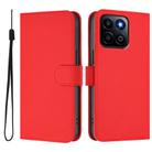 For Honor 200 Smart Skin Feel Solid Color Leather Phone Case with Lanyard(Red) - 2
