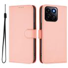 For Honor 200 Smart Skin Feel Solid Color Leather Phone Case with Lanyard(Pink) - 2