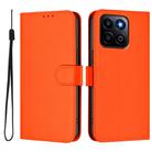 For Honor 200 Smart Skin Feel Solid Color Leather Phone Case with Lanyard(Orange) - 2