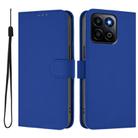 For Honor 200 Smart Skin Feel Solid Color Leather Phone Case with Lanyard(Dark Blue) - 2