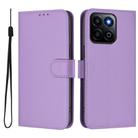 For Honor 200 Smart Skin Feel Solid Color Leather Phone Case with Lanyard(Lavender Purple) - 2