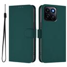 For Honor 200 Smart Skin Feel Solid Color Leather Phone Case with Lanyard(Dark Green) - 2
