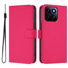 For Honor 200 Smart Skin Feel Solid Color Leather Phone Case with Lanyard(Rose Red) - 2