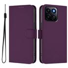 For Honor 200 Smart Skin Feel Solid Color Leather Phone Case with Lanyard(Violet) - 2