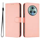 For Honor Magic5 Pro Skin Feel Solid Color Leather Phone Case with Lanyard(Pink) - 2