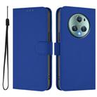 For Honor Magic5 Pro Skin Feel Solid Color Leather Phone Case with Lanyard(Dark Blue) - 2