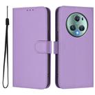 For Honor Magic5 Pro Skin Feel Solid Color Leather Phone Case with Lanyard(Lavender Purple) - 2