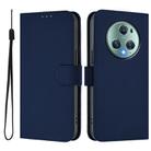 For Honor Magic5 Pro Skin Feel Solid Color Leather Phone Case with Lanyard(Navy Blue) - 2