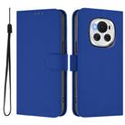For Honor Magic6 Skin Feel Solid Color Leather Phone Case with Lanyard(Dark Blue) - 2